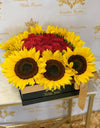 Box 30x30 Roses and Sunflowers