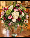 Glass Luxury Vase Roses Hydrangeas