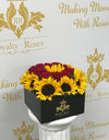 Box 25x25 Full of Roses and Sunflowers